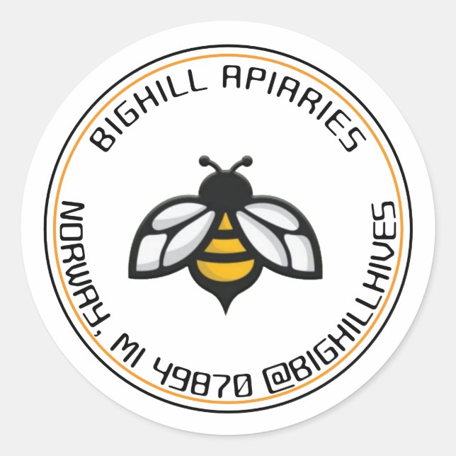 Miel Étiquette Abeille Jaune Abeille Coordonnées (Devant)