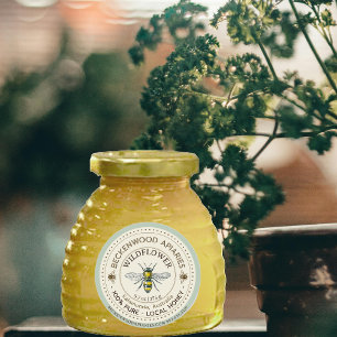 Miel jaune Miel Étiquette apiculteur Bordure bleue