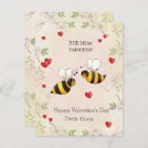 Mienne l'abeille de la Saint-Valentin ! Carte de
