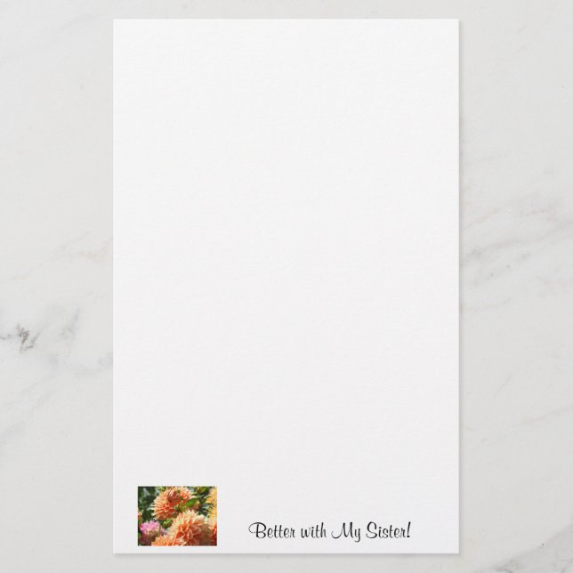 Mieux avec ma sœur ! Papeterie orangés dahlias (Devant)