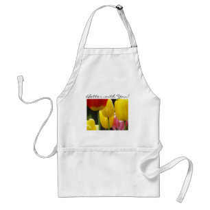 Mieux avec vous ! tablier cadeaux Jaune Rouge Tuli
