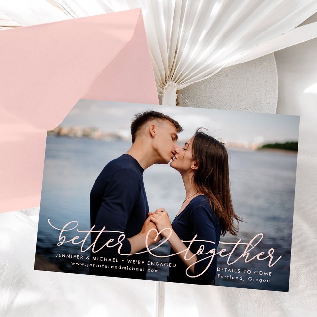 Mieux Ensemble Fiançailles de coeur Faire-part (Créateur téléchargé)