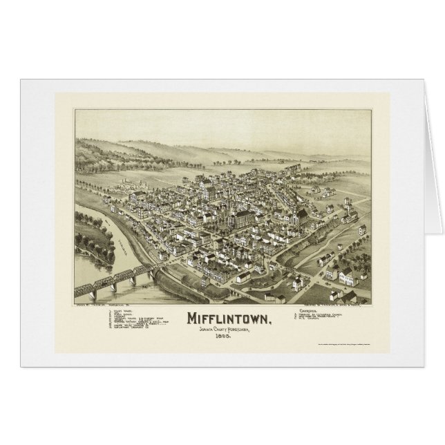 Mifflintown, carte panoramique de PA - 1895 (Devant horizontal)
