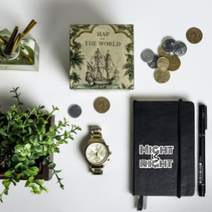 Might is right motivation autocollant blanc noir