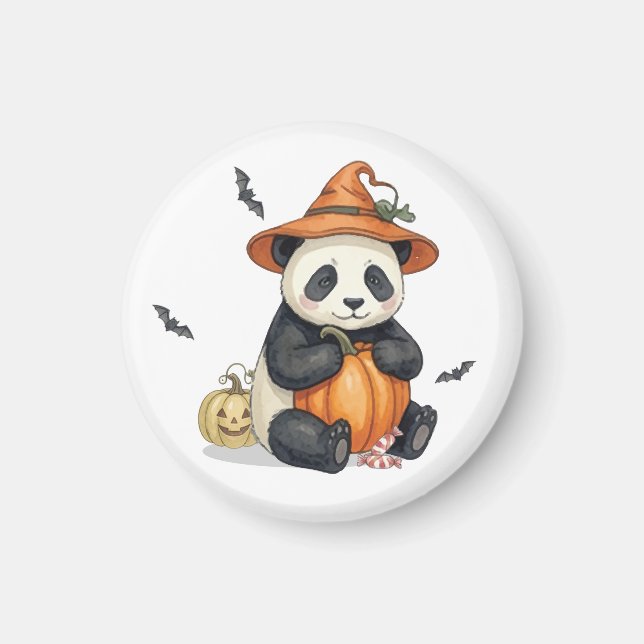 Mignon aimant panda citrouille Halloween (Devant)