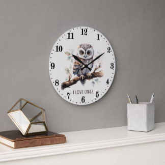 mignon amateur de hibou ajouter du texte Horloge
