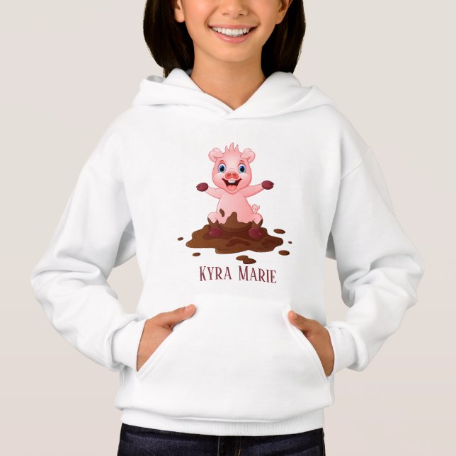 mignon amateur de porc ajouter nom Sweat - shirt à (Devant)