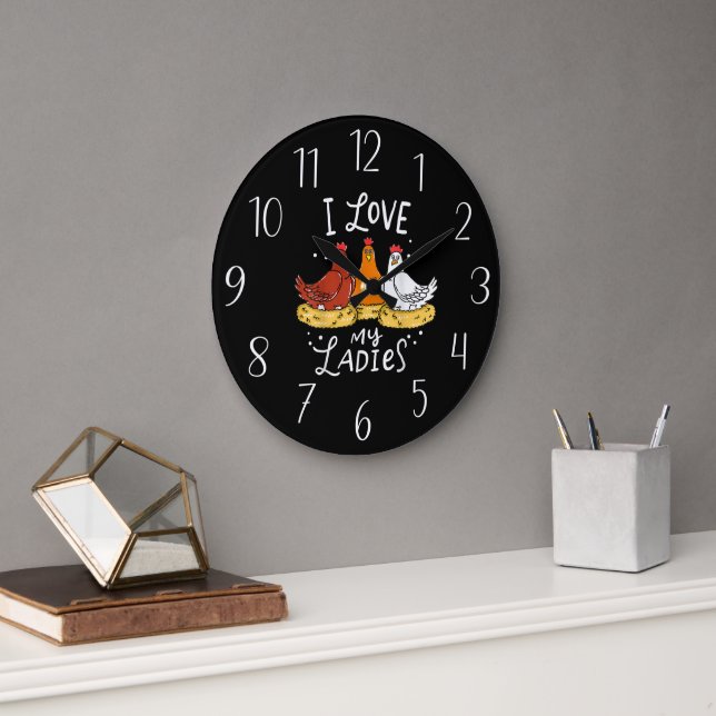 mignon amateur de poulet art du mot Grande horloge (Bureau)