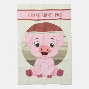 mignon amoureux cochon ajouter texte serviette de