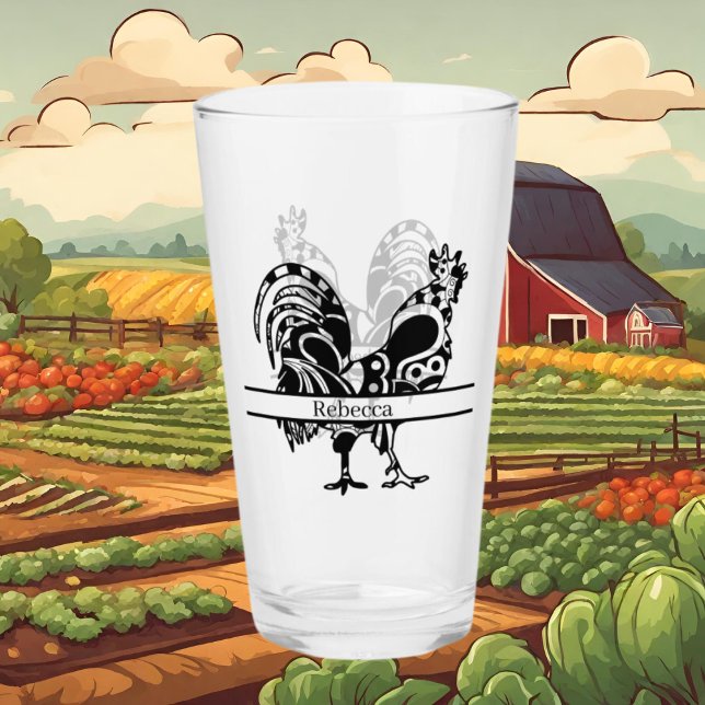 mignon amoureux de coq ajouter le nom Verre (Créateur téléchargé)