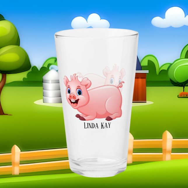 mignon amoureux de porc ajouter nom Verre (Créateur téléchargé)
