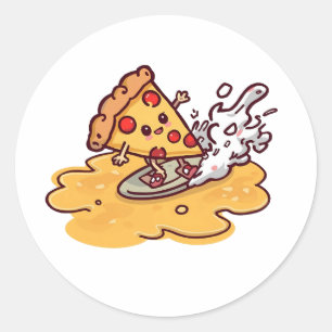 Mignon autocollant pizza Kawaii drôle et fromagé