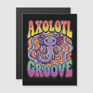 Mignon Axolotl Hippie Groovy Art Rétro 70s Arc-en-