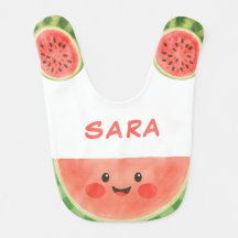 Mignon bavoir bébé pastèque One in a Melon fille
