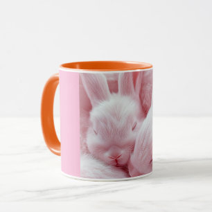 Mignon bébé lapin endormi Tasse Rose Adorable Ra