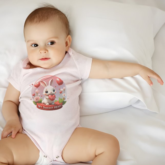 Mignon bébé Lapin valentin cœur Body bébé (Créateur téléchargé)