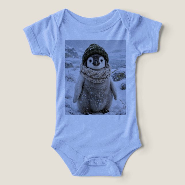 Mignon bébé manchot en écharpe d'hiver (Design Recto)