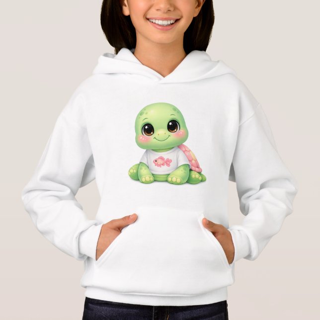 Mignon bébé tortue de mer Kawaii pullover à capuch (Devant)