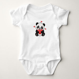 Mignon Body Bébé Panda Kawaii Cœur
