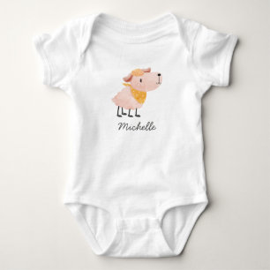 Mignon body pour bébé mouton & nom à l'aquarelle