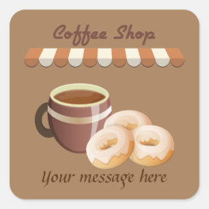 mignon café ajouter nom message autocollant