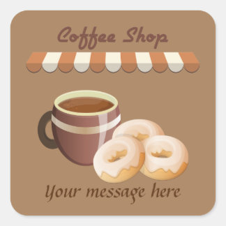 mignon café ajouter nom message autocollant