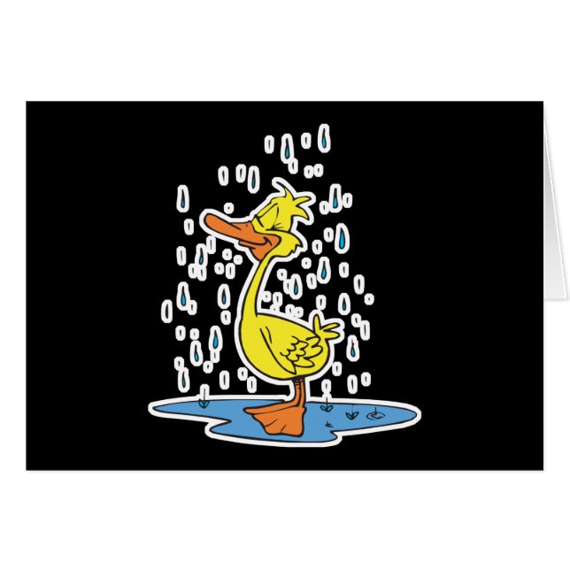 mignon canard à flaque sous la pluie (Devant horizontal)