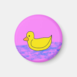 mignon canard jaune sur aimant rose