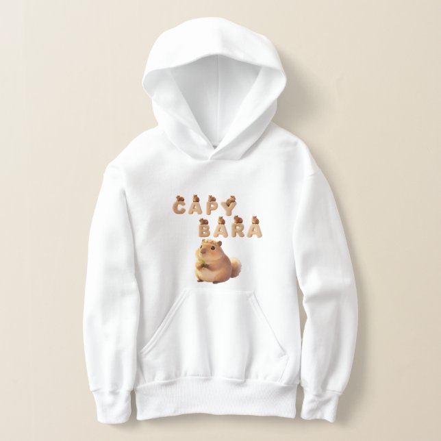 Mignon Capybara Fluffy Graphique Sweat à Capuche,  (Poser)