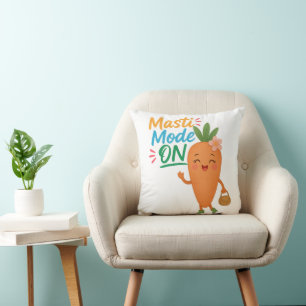 Mignon Carotte Masti Mode activé Coussin de lancer