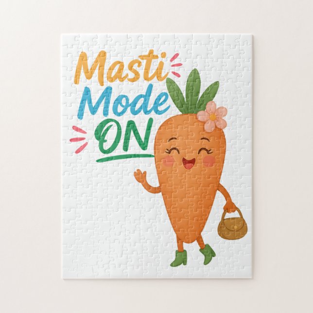 Mignon Carotte Mode Foussur ON Puzzle Amusant Dess (Vertical)