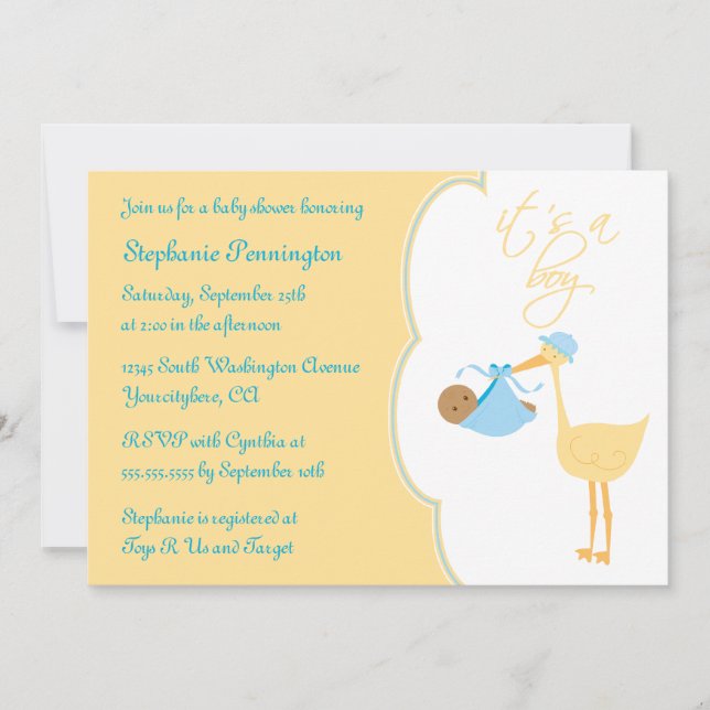 Mignon c'est une invitation bleue de baby shower (Devant)