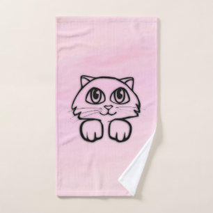 Mignon Chat aux Grands Yeux Rose
