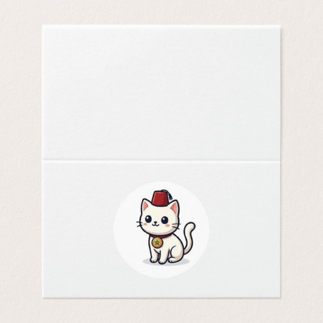 Mignon chat Kawaii marocain avec autocollant Fez (Outside Unfolded)