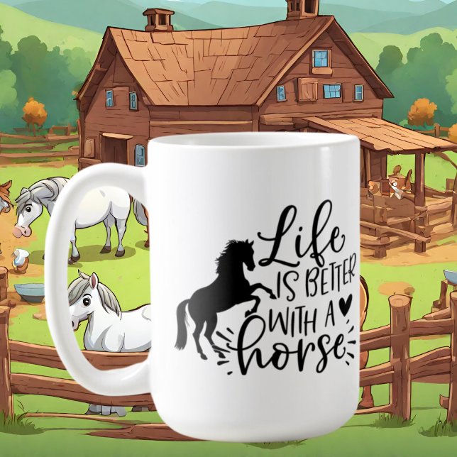 mignon cheval amoureux du mot art Café Mug (Créateur téléchargé)