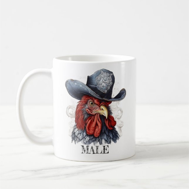 mignon coloré éditable poulet mâle Mug (Gauche)