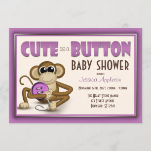 Mignon comme invitation pourpre de baby shower de