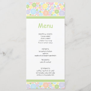 Mignon comme menu de baby shower du bouton