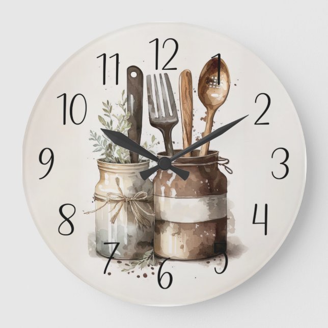 mignon comté rustique horloge de cuisine de ferme (Recto)