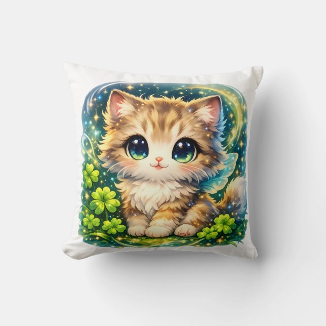 Mignon Coussin de Chat Magique | Kawaii Cu Chat Fa (Recto)