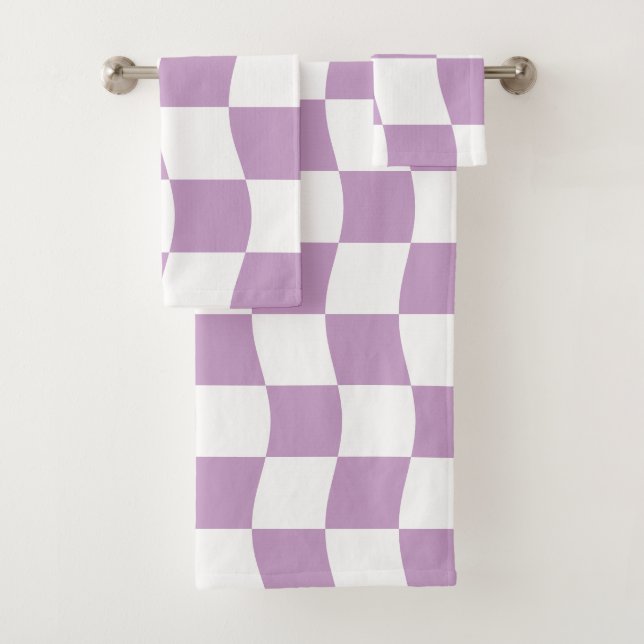 Mignon Damier Rose Blanc Violet Pastel (En situation)