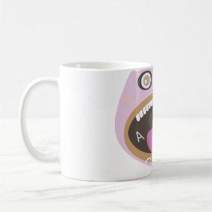 mignon dessin animé bouche ouverte mug
