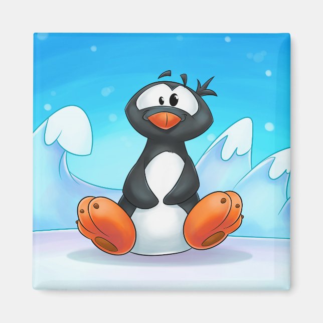 mignon dessin animé pingouin aimant (Devant)