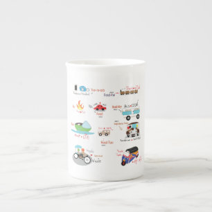 mignon dessin animé Thai mot véhicules mug