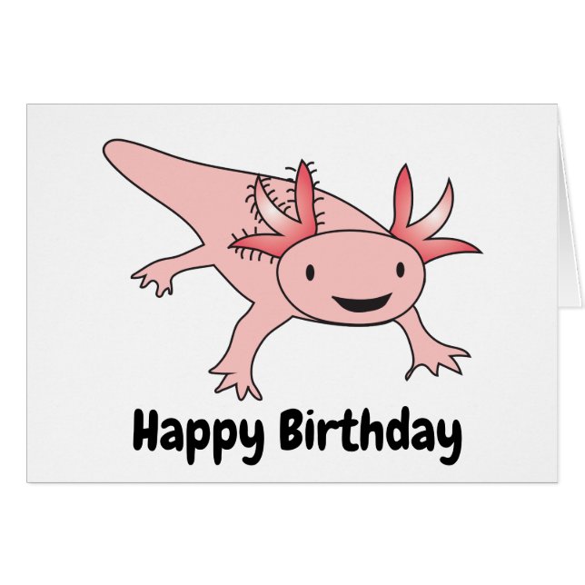 Mignon drôle d'anniversaire d'Axolotl (Devant horizontal)