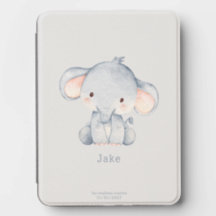 Mignon éléphant bébé aquarelle et nom