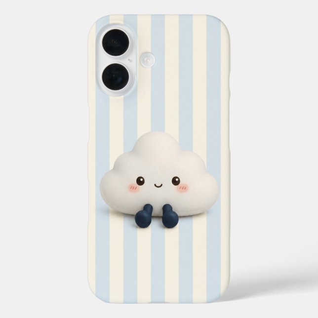 Mignon Étui de Téléphone à Rayures Bleues avec Nua (Verso)