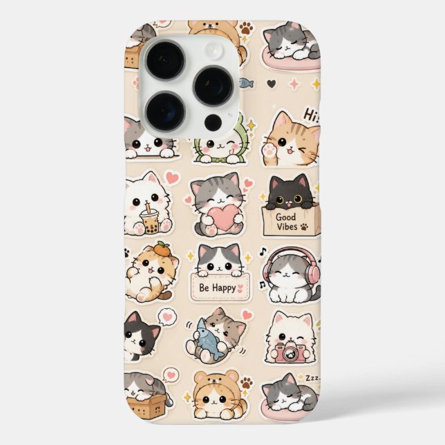 Mignon Étui de Téléphone Chat Kawaii – Adorable (Verso)