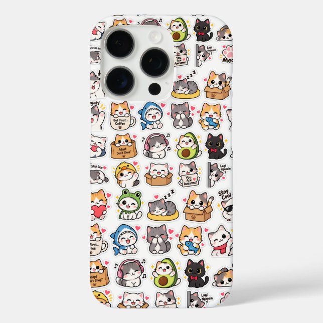 Mignon Étui de Téléphone Chat Kawaii – Adorable (Verso)