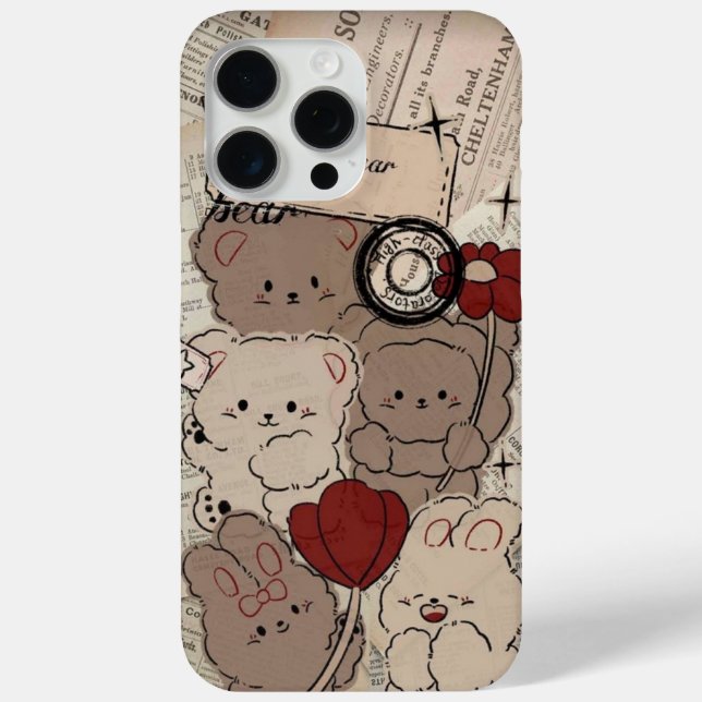 Mignon Étui iPhone Ours en Peluche Marron 🐻📱 – S (Verso)